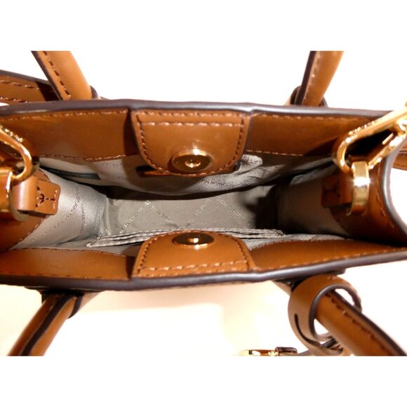 Michael Kors Mercer Luggage Extra Small Pebbled Leather Crossbody - Picture 10 of 12